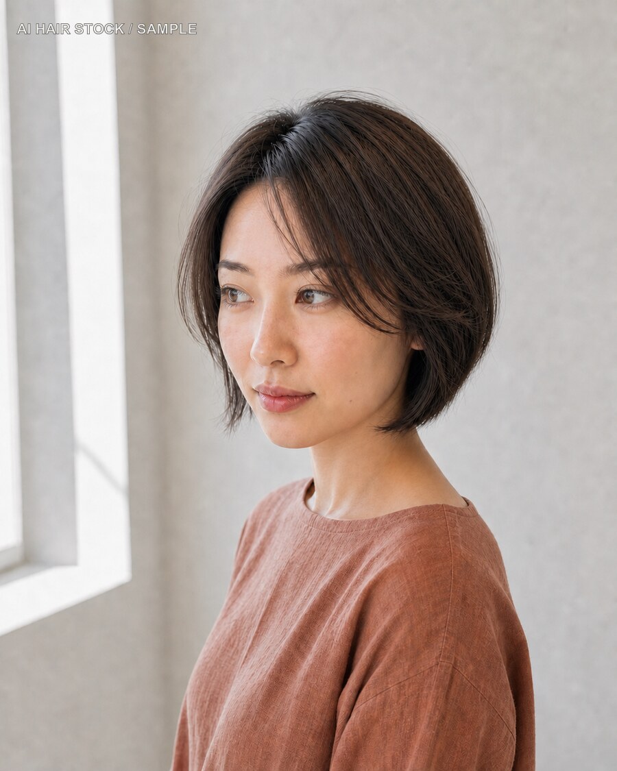 レイヤーボブのモデル撮影風イメージカット