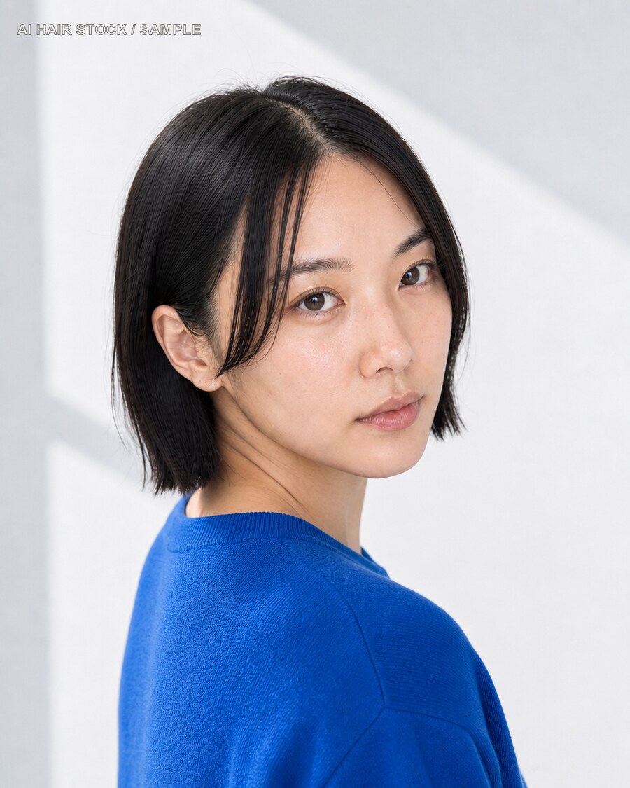 ミニボブの振り向きイメージカット